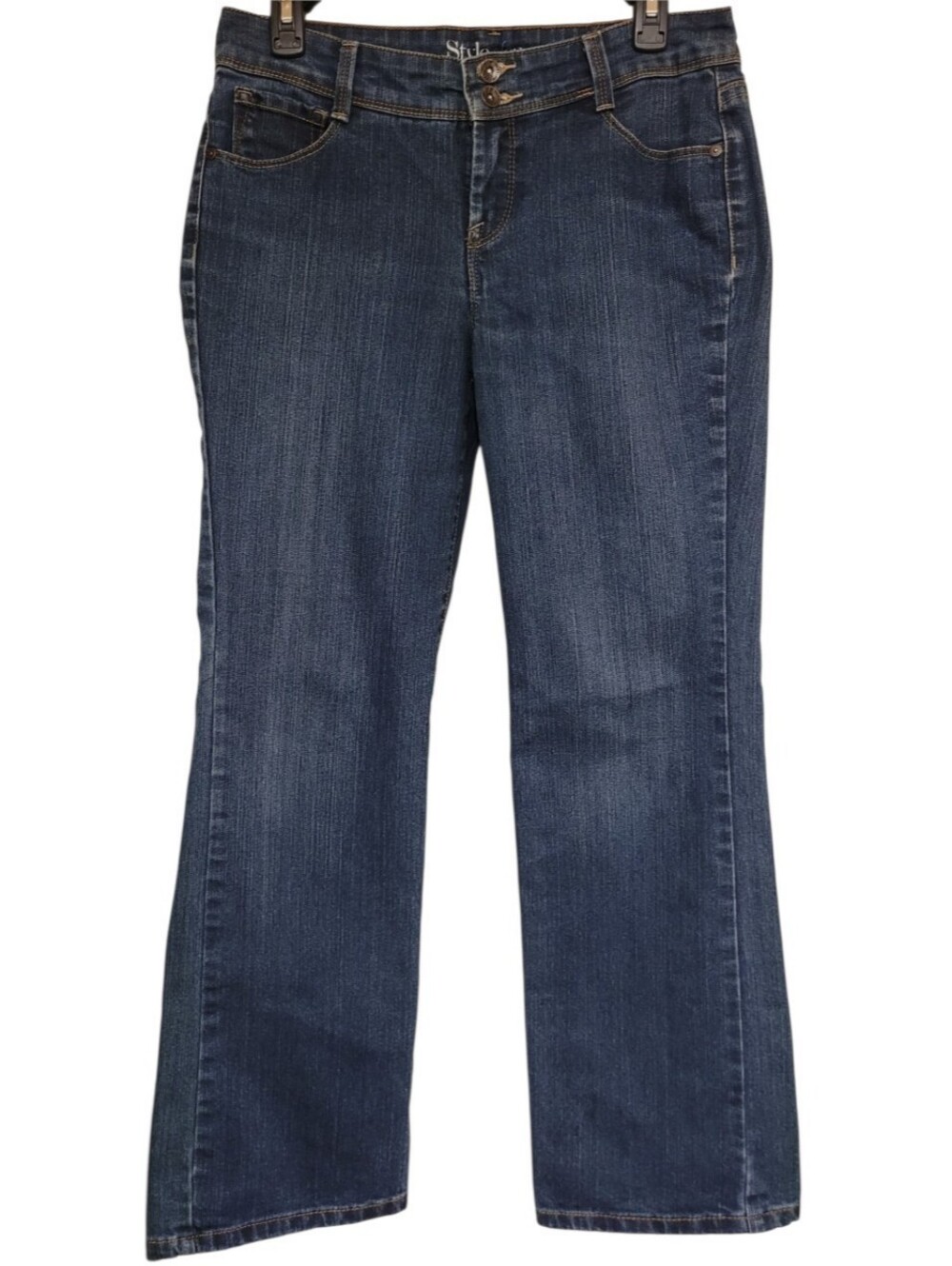 Style & Co Baby Boot Cut Jeans Womens 8 Petite, Measures 31x29 Dark Wash